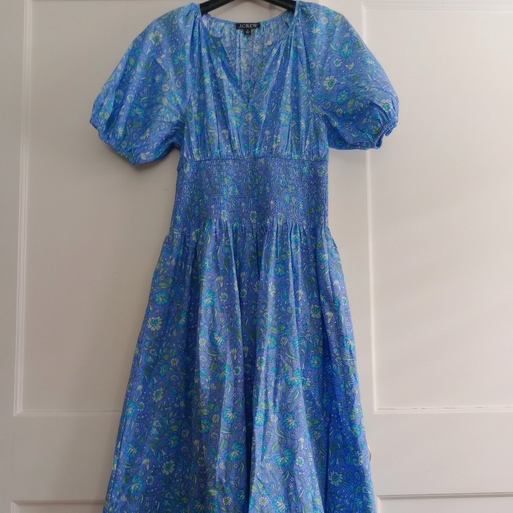 J. Crew Blue Floral Dress